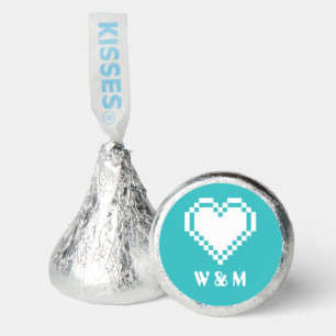 Our 8-Bit Hearts in Turquoise Hershey®'s Kisses®