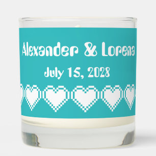 Our 8-Bit Hearts in Turquoise Scented Candle