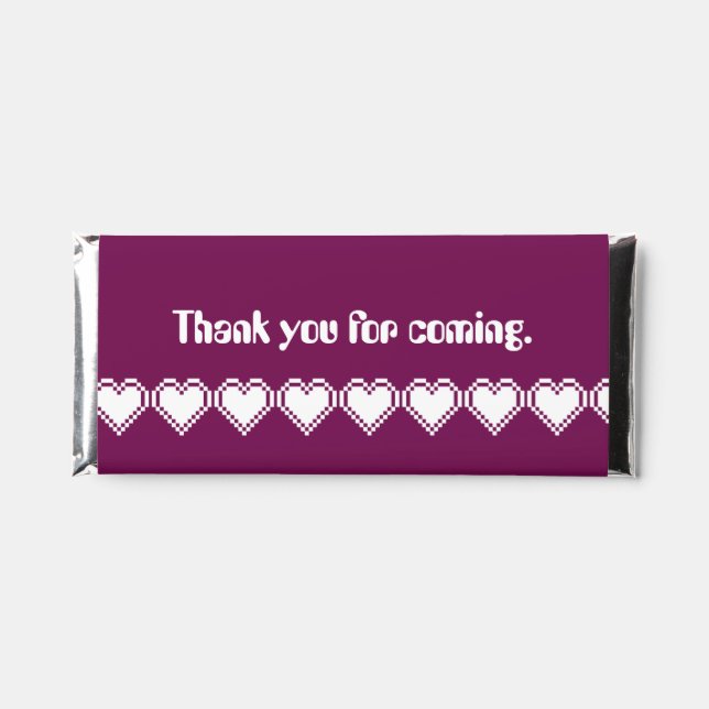 Our 8-Bit Hearts in Wine Hershey Bar Favors (Front)