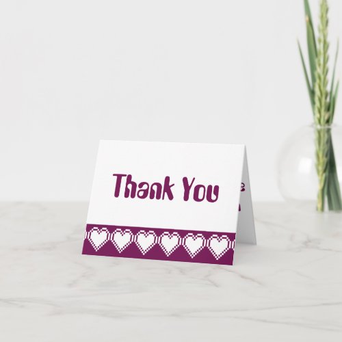 Our 8_Bit Hearts in Wine Thank You Card