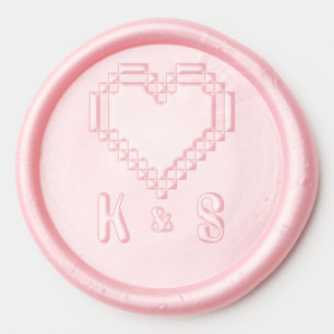 Our 8-Bit Hearts  Wax Seal Sticker
