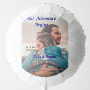 Our adventure begins add couple photo love &thanks balloon