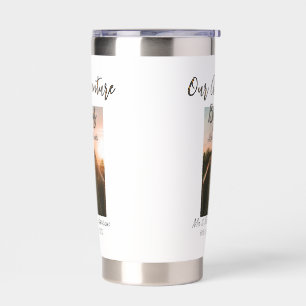 Our Adventure begins couple photo love & thanks Insulated Tumbler