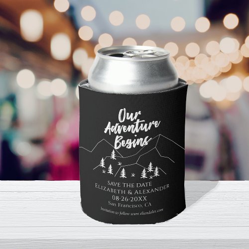 Our Adventure Begins Forest Wedding Save The Date Can Cooler