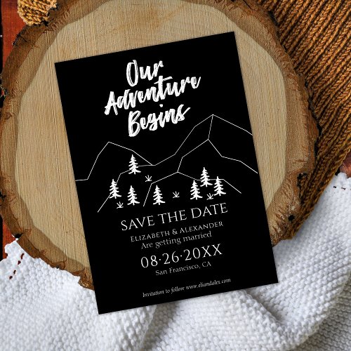 Our Adventure Begins Forest Wedding Save The Date Invitation