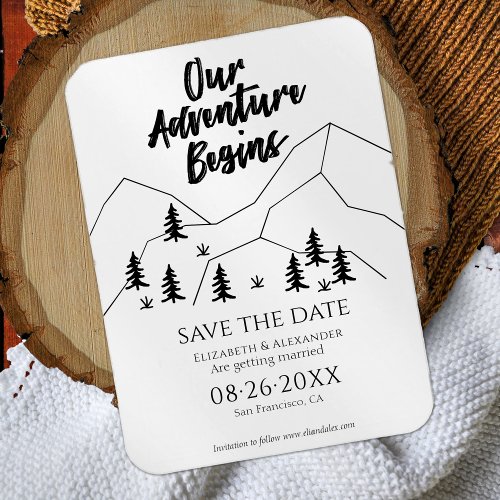 Our Adventure Begins Forest Wedding Save The Date Magnet
