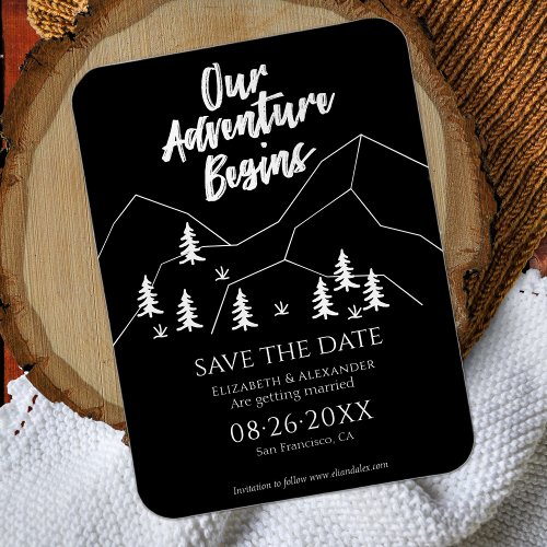 Our Adventure Begins Forest Wedding Save The Date Magnet