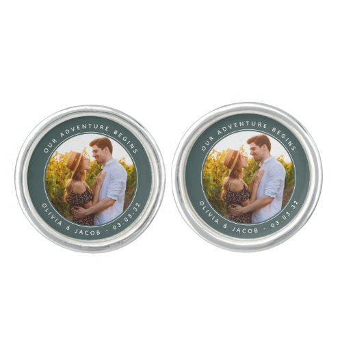 Our Adventure Begins Groom Wedding Day Cufflinks