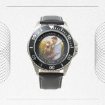 Our Adventure Begins Groom Wedding Day Gift Watch<br><div class="desc">Add a photo of the two of you and personalize it with your names and wedding date. This is a beautiful gift to give to your groom on the day of your wedding.</div>
