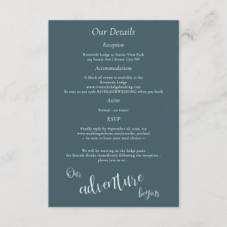 Our adventure begins lake in the mountains details enclosure card