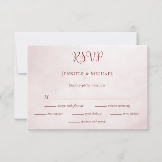 Our adventure begins maroon calligraphy wedding RSVP card