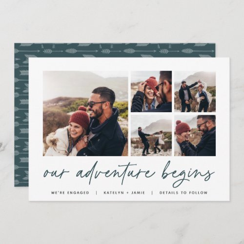 Our Adventure Begins  Multi Photo Engagement Anno Announcement