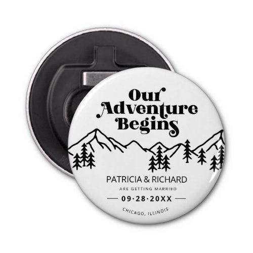 Our Adventure Begins Outdoor Wedding Save The Date Bottle Opener