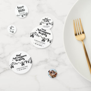 Our Adventure Begins Outdoor Wedding Save The Date Confetti