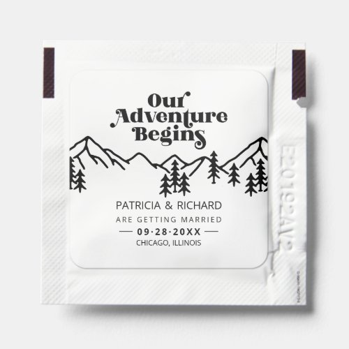Our Adventure Begins Outdoor Wedding Save The Date Hand Sanitizer Packet