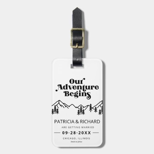 Our Adventure Begins Outdoor Wedding Save The Date Luggage Tag