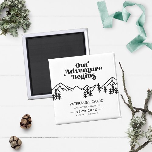 Our Adventure Begins Outdoor Wedding Save The Date Magnet