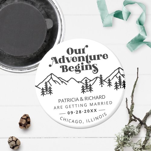 Our Adventure Begins Outdoor Wedding Save The Date Magnet