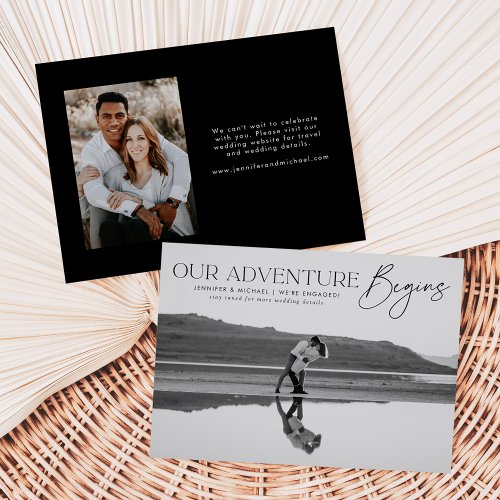 Our Adventure Begins Photo Engagement Announcement