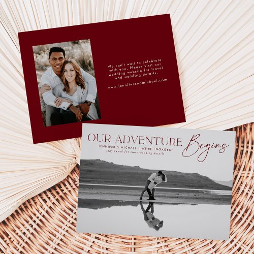 Our Adventure Begins Photo Engagement Announcement