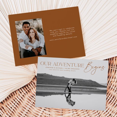 Our Adventure Begins Photo Engagement Announcement