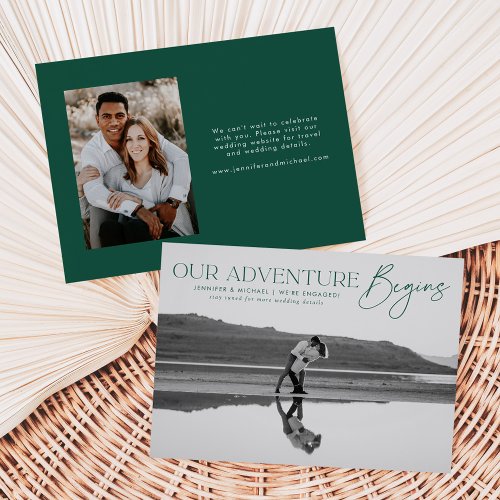 Our Adventure Begins Photo Engagement Announcement