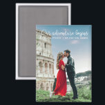 Our Adventure Begins Photo Thank You Wedding Magnet<br><div class="desc">Celebrate your new journey with the Our Adventure Begins Photo Thank You Wedding Magnet—a perfect keepsake for your wedding guests! Featuring your favorite wedding photo alongside the heartfelt phrase "Our Adventure Begins, " this magnet combines a personal touch with a practical, lasting memento. Designed to stick on refrigerators or other...</div>