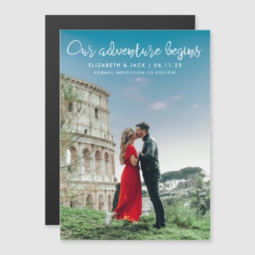 Our Adventure Begins Photo Wedding Save the Date