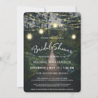 Our Adventure Begins | Rustic Forest Bridal Shower Invitation