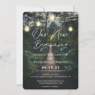 Our Adventure Begins Rustic Forest Save the Date Invitation