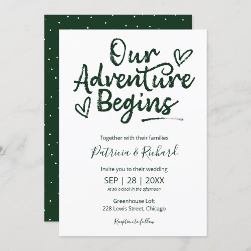 Our Adventure Begins Rustic Wedding Invitation