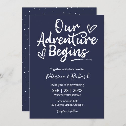 Our Adventure Begins Rustic Wedding Invitation