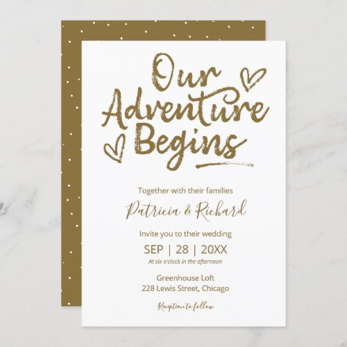 Our Adventure Begins Rustic Wedding Invitation