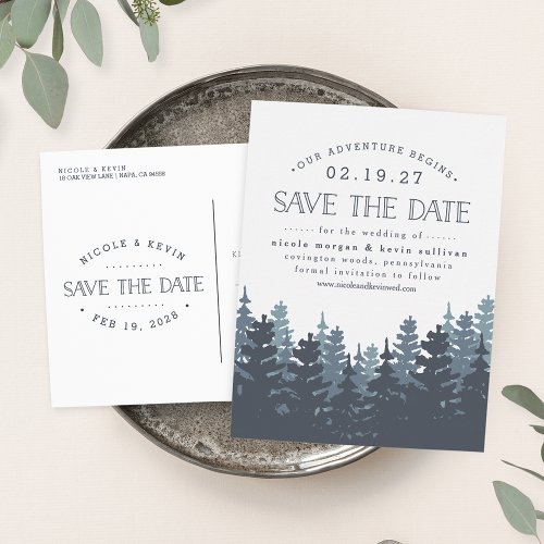 Our Adventure Begins  Save the Date Announcement Postcard