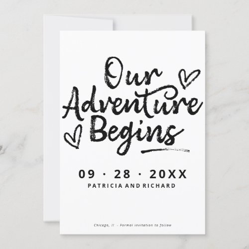 Our Adventure Begins Save The  Date Non Photo Invitation