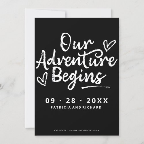 Our Adventure Begins Save The  Date Non Photo Invitation