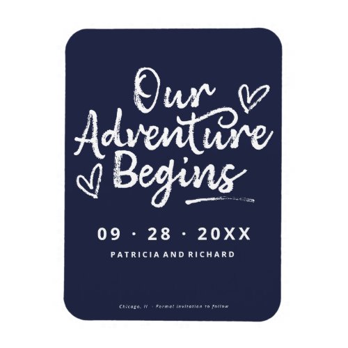 Our Adventure Begins Save The  Date Non Photo Magnet