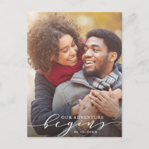 Our Adventure Begins Save the Date Photo Announcement Postcard