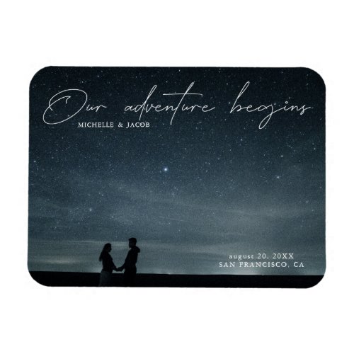 our adventure begins save the date photo magnet