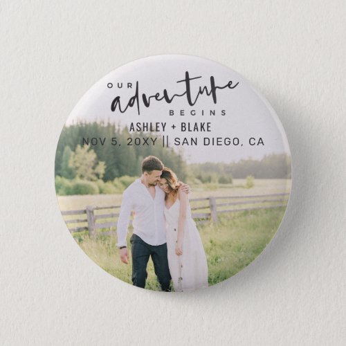 Our Adventure Begins Script Photo Save the Date Button