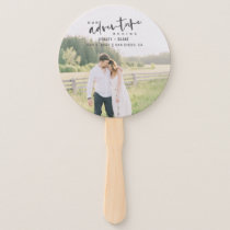 Our Adventure Begins Script Photo Save the Date Hand Fan