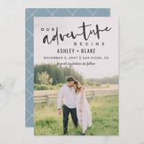 Our Adventure Begins Script Save the Date Photo