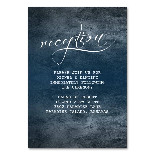 Our Adventure Begins Wedding Reception Card (Front)