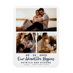 Our Adventure Begins Wedding Save The Date 3 Photo Magnet