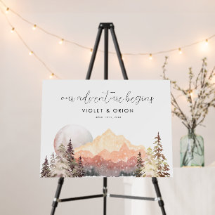 Our Adventure Begins Wedding Welcome Sign