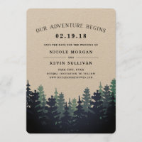 Our Adventure Begins | Winter Forest Save the Date