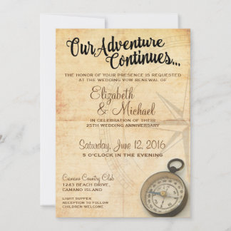 Our Adventure Continues Anniversary Invitation