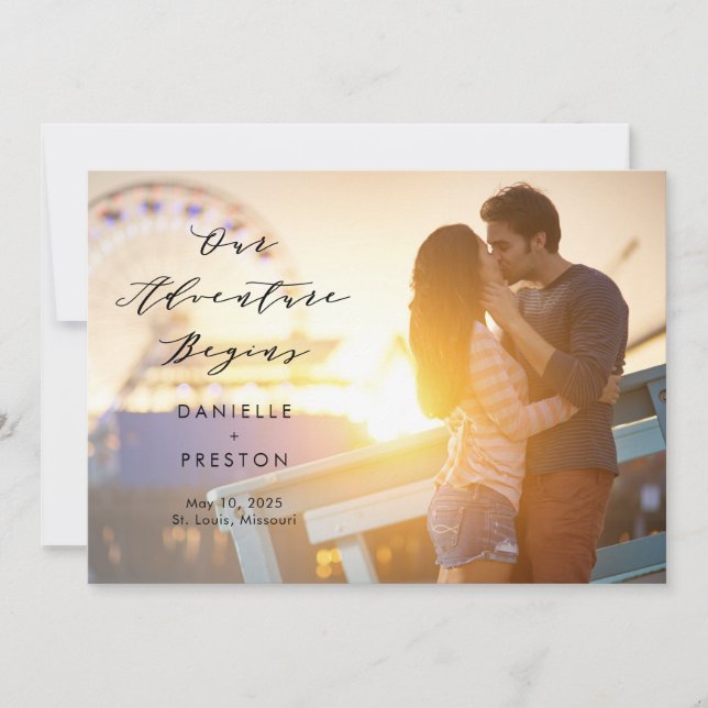 Our Adventure Editable Color Save The Date Card (Front)