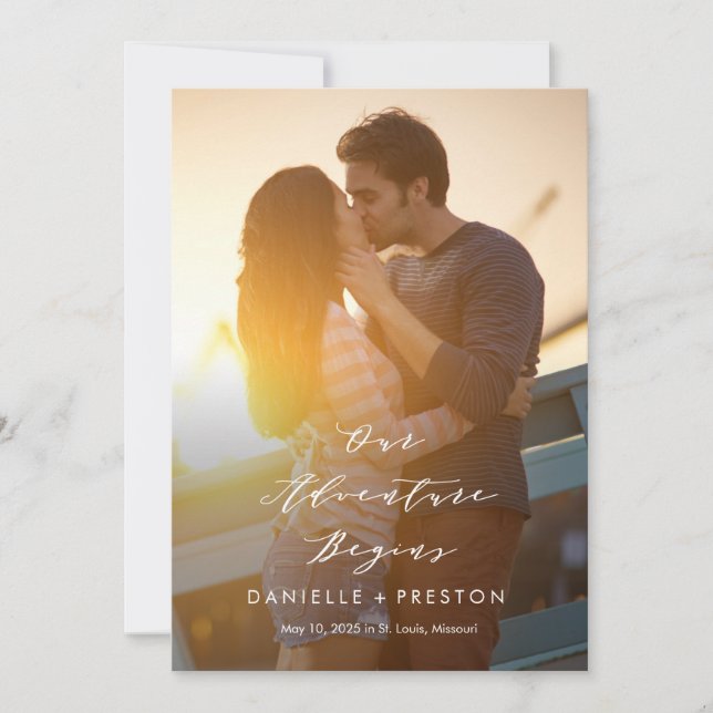 Our Adventure Editable Color Save The Date Card (Front)