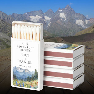 Our Adventure Mountain Wildflowers Wedding Matchboxes